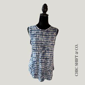Athleta Blue & White Tie-Dye Sleeveless Top - Size M